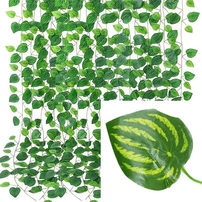 4/10M Artificial Plant Green Ivy Leaf Garland Fake Plant Creeper Hanging Vine Outdoor DIY Garden Wall Wedding Party Home Decor