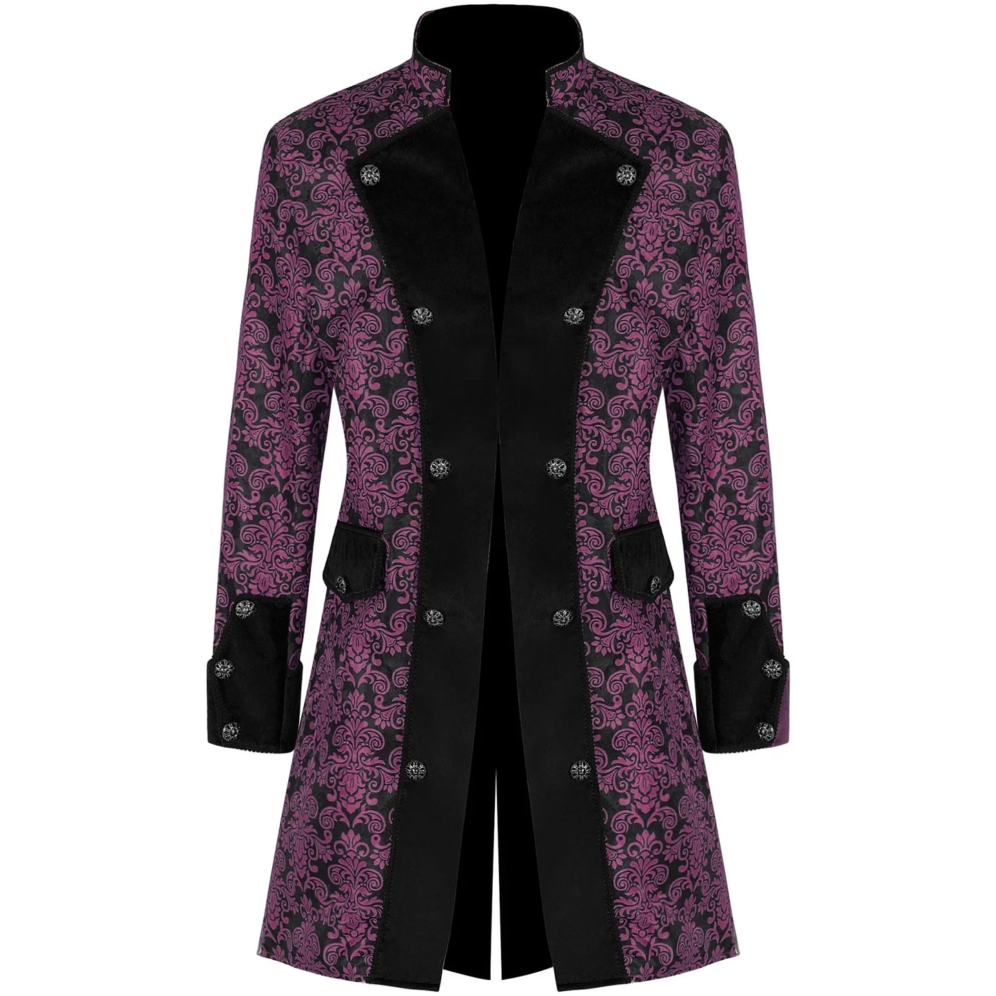 Men Steampunk Coat Tuxedo Medieval Costume Jacket Halloween Retro Renaissance Victorian Party Male Stand Collar Fashion Tailcoat