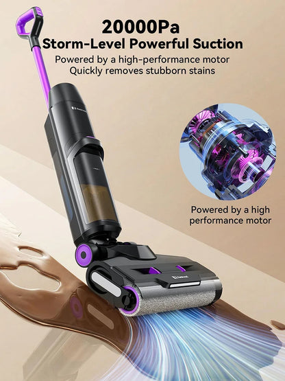 Redroad H15 Wet Dry Vacuum Cleaner 20000Pa,35Mins Runtime Cordless Vacuum Cleaner, Cordless Vacuum and Mop All in One,Self-Cleaning for Hard Floors Sticky Messes and Pet Hair
