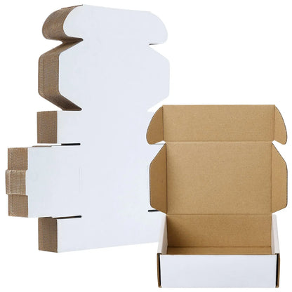 20PCS Corrugated Box Mailers- White /Brown Cardboard Shipping Box Corrugated Box Mailer Shipping Box For Mailer, Moving and Craf