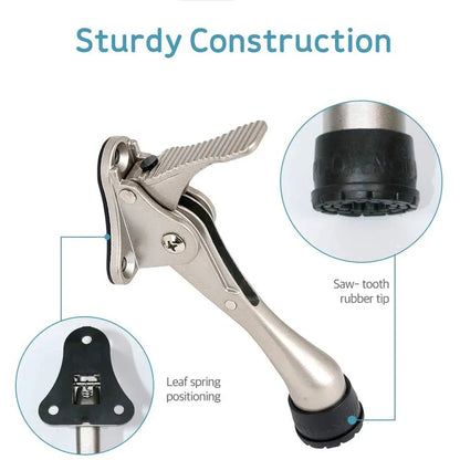 Door Stopper Heavy Duty Mute Zinc Alloy Door Stops with Non-Slip Rubber Tip Hidden Wall Protector Hardware