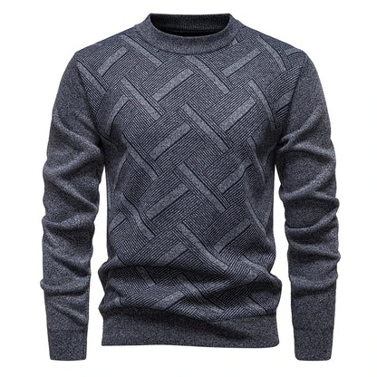 New Sweater Men Casual Knitted Pullover Solid Color Warm Regular Fit Round Neck Sweater Pullovers Mens Sweatwear