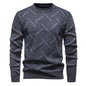 New Sweater Men Casual Knitted Pullover Solid Color Warm Regular Fit Round Neck Sweater Pullovers Mens Sweatwear