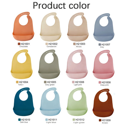 1PC Portable Baby Silicone Bib Ultra-thin Silicone Drool Bag Waterproof And Easy To Clean A Bib For Feeding Children And Infants