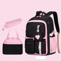 Love Pattern School Bag Backpack Pencil Case lunch bag Three Piece Set Nylon Fabric Waterproof Boy Girl Teenagers Trend Backpack