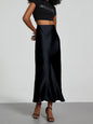 21 Colors New 2026 Women's Elegant High Waist Satin Long Skirts Female Summer Solid Color Faldas