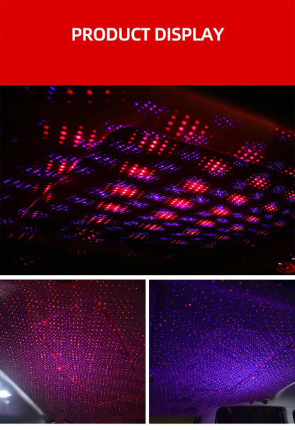 1pcs Car Interior Lights Roof Star Light USB LED Starry Atmosphere  Projector Decoration Night Party Decor Galaxy Light