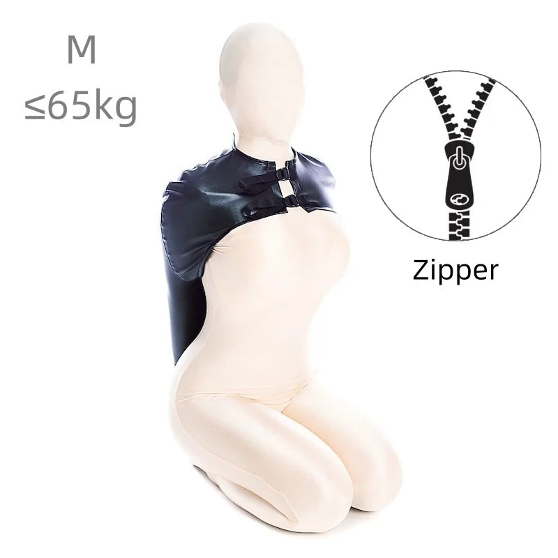 Sexy Charm Adult Rave Lingerie with Fetish Dog Hood Chest Harness Single Glove Arm Binder for Couple BDSM Body Bondage Clothing