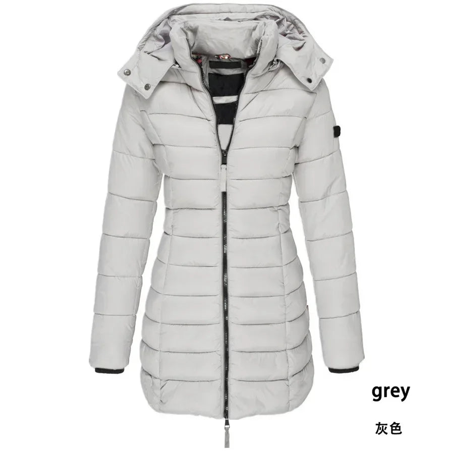 Winter Korean New Women's Cotton Padded Clothes Women's Medium Long Slim Cotton Padded Jacket Warm Down Cotton Padded Jacket