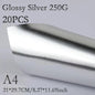 A4 20PCS 250G Single-Sided Gold Silver Card Paper Extra Bright Silver Sub Golden Handmade DIY Laser Printing Cardboard Label