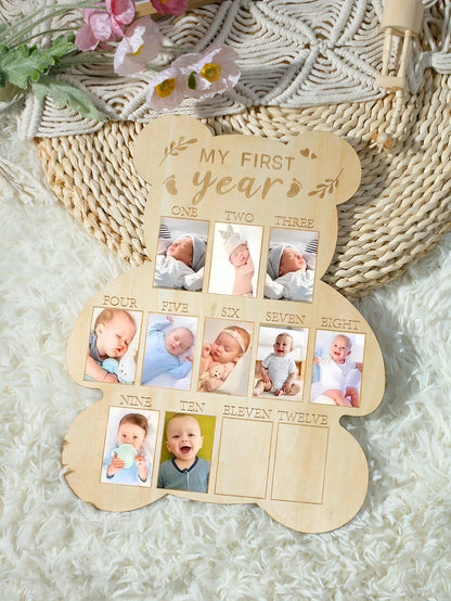 Ylsteed Newborn First Year Photo Frame Photography Props 12 Month Baby Growth Picture Record Milestone Board Baby Souvenirs gift
