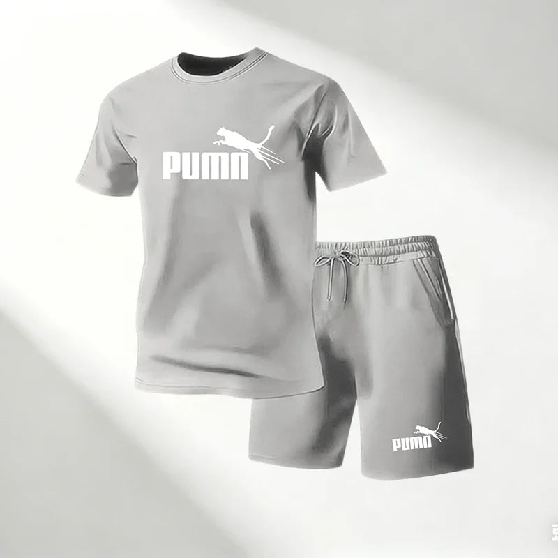 Hot Sale 2026 Men's T-Shirts Sets O-Neck Short Sleeve+Sports Shorts Quick Dry Casual Street Fashion Home Outdoor Running 2 Piece