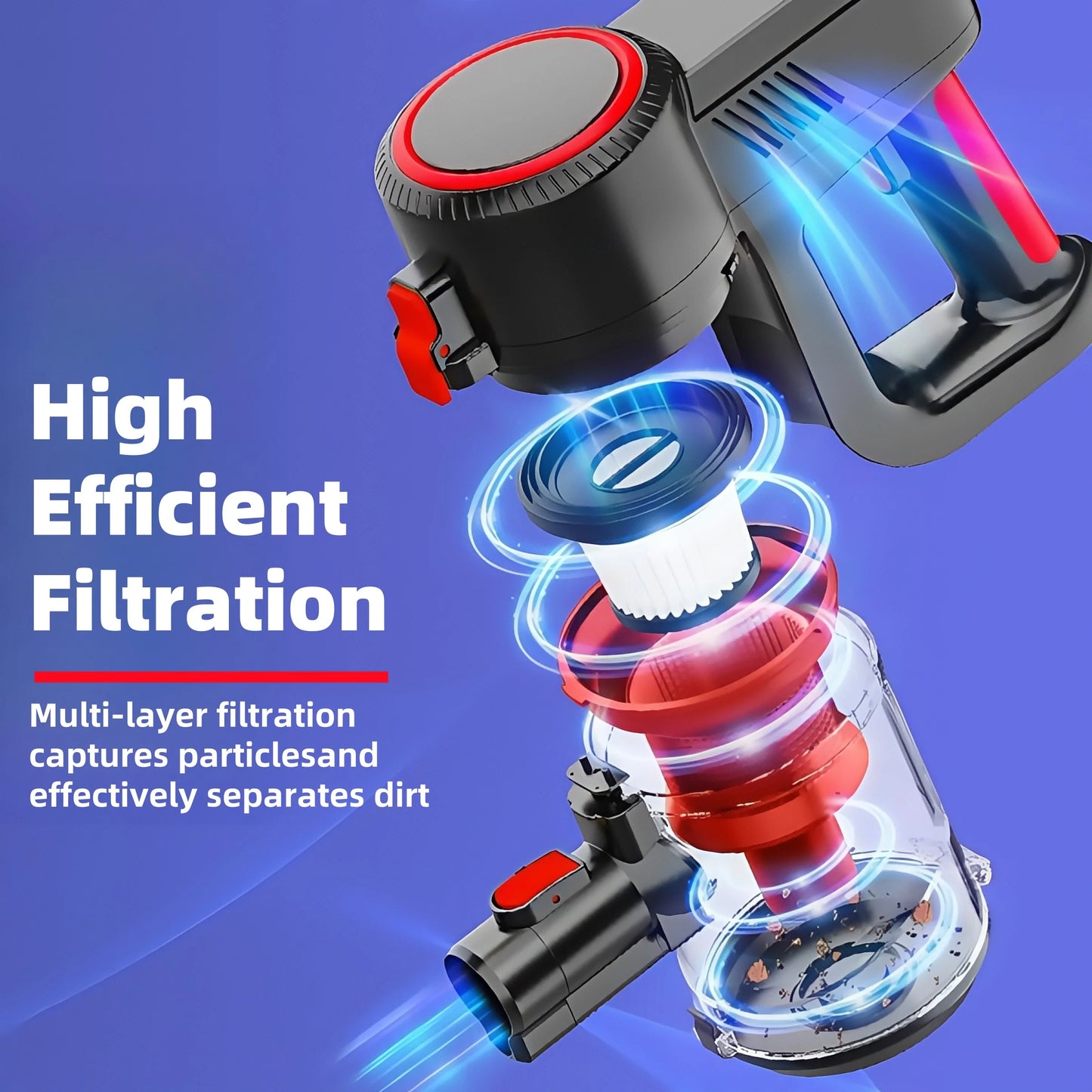 Cordless Vacuum Cleaner, 35KPA Handheld Vacuum Cleaner, Battery-powered Vacuum Cleaner For Pet Hair With 4000mAh Batteries, Handheld And Vertical Lightweight 6 In 1 Handheld Vacuum Cleaner, 40 Minutes Runtime, Large Dust Cup
