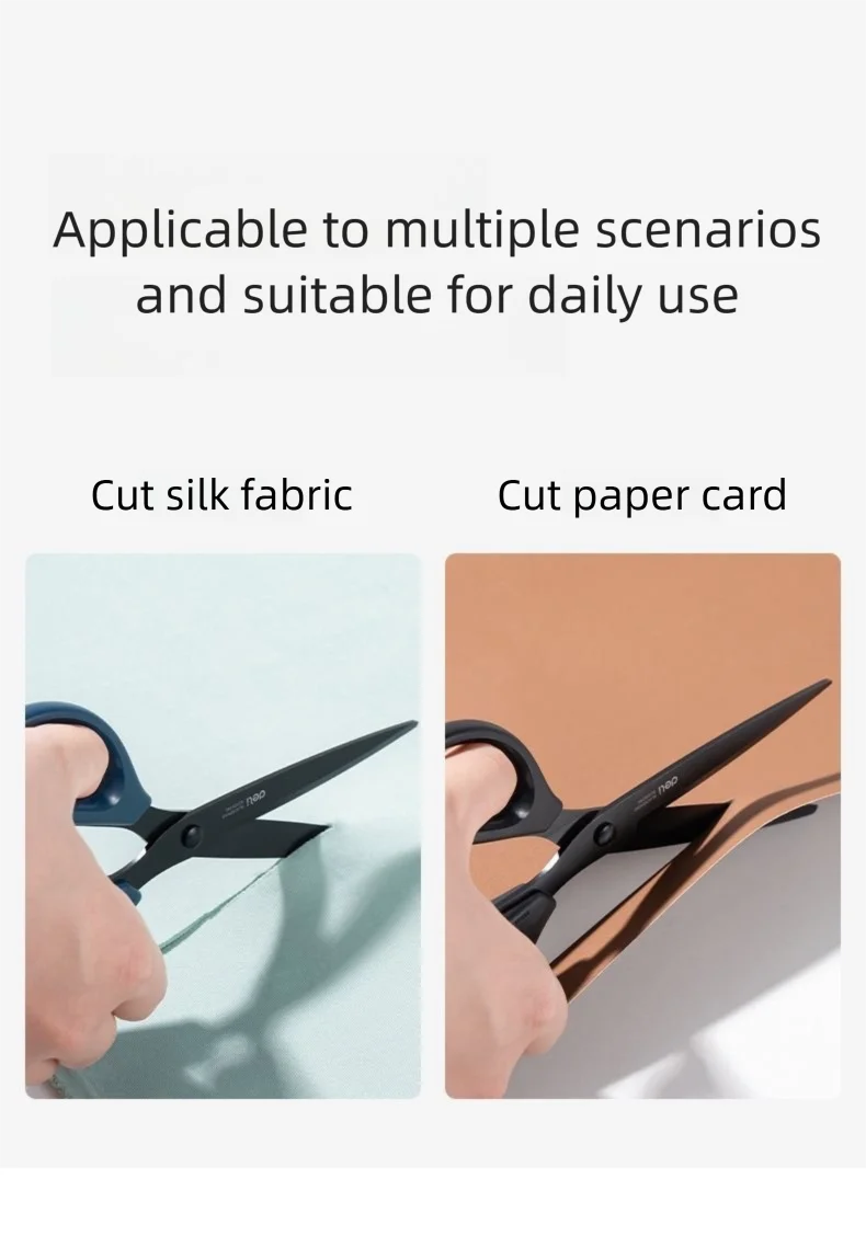 Deli Black Blade Scissors Stainless Steel Anti-Rust Shears Comfort Grip Office School Home Craft Cutting Stationery