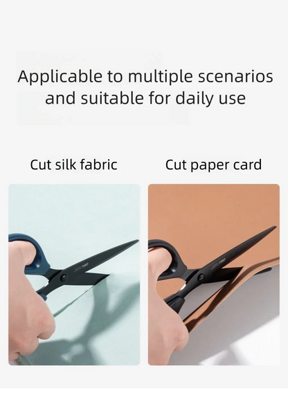Deli Black Blade Scissors Stainless Steel Anti-Rust Shears Comfort Grip Office School Home Craft Cutting Stationery