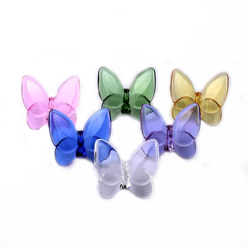 Crystal Papillon Butterfly Wings Fluttering Glass Lucky Butterfly Ornaments Home Decoration Crafts Accessories Birthday Gift