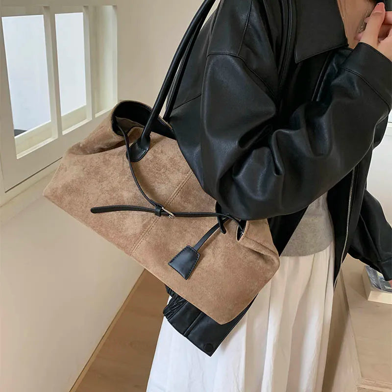 LEFTSIDE Women's PU Leather Shoulder Bag 2025 Winter New Fashion Retro Underarm Bag Luxury Brand Designer Handbags Tote Bags