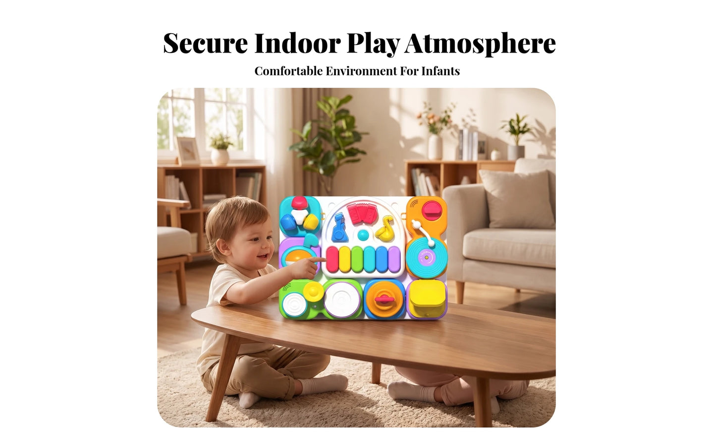 Musical Busy Board with Stand Fine Motor 7-in-1 Musical Toy Board Detachable Portable for Toddlers, Playroom, Nursery