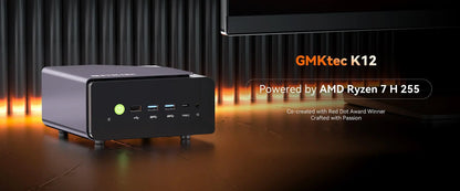 GMKtec K12 Mini PC AMD Ryzen7 H 255 (Upgraded 8745HS) Oculink Support DDR5 NO RAM NO ROM NO OS Desktop Computer Gaming PC WIFI6E