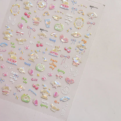 Ocean Shell Starfish Shell Conch Whale Dolphin Seahorse Coconut Tree Water Bubbles Self Adhesive Nail Art Sticker Manicure Decal