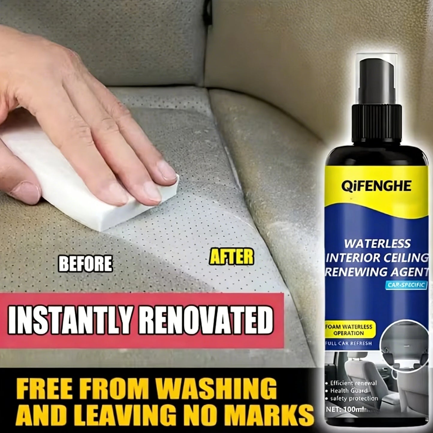 Car Interior Cleaner Seat Polishing Care, No-Rinse Stain Removal, Roof Renewal, Interior Cleaning Tools, Making Your Car Interio