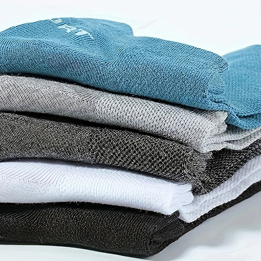 5/10/20 Pairs Men Solid Color Shallow Mouth Socks Spring Summer Mesh Breathable Odor Proof Sweat Absorbing Casual Boat Socks