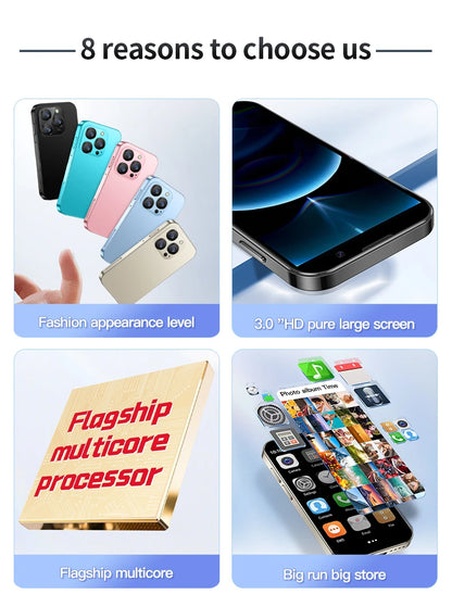 SERVO 16SE Mini Android Smartphone Dual SIM Standby 16GB ROM Play Store Wifi GPS Face Unlock 3G WCDMA 3.0" Small Smart Cellphone