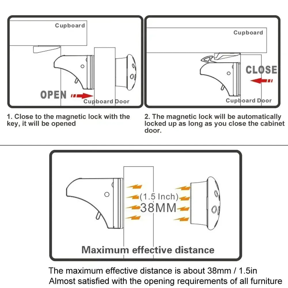 Magnetic Children's Lock for Extra Cabinet Door Safety: A Must-Have for Parents  Drawer Lock  Baby Protection  Baby Safety Lock