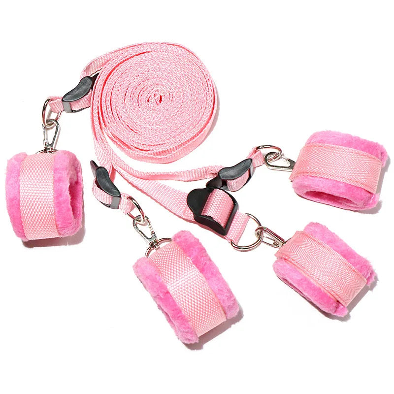 Couples Bed Handcuffs Sex Toys For Woman Bdsm Bondage Set Ankle Cuff Restraints Rope Strap Handcuffs Ankle Cuff Adult Game Goods