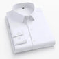 55-105KG Men's long sleeved elastic shirt, non ironing business dress, professional work attire, stand up collar shirt