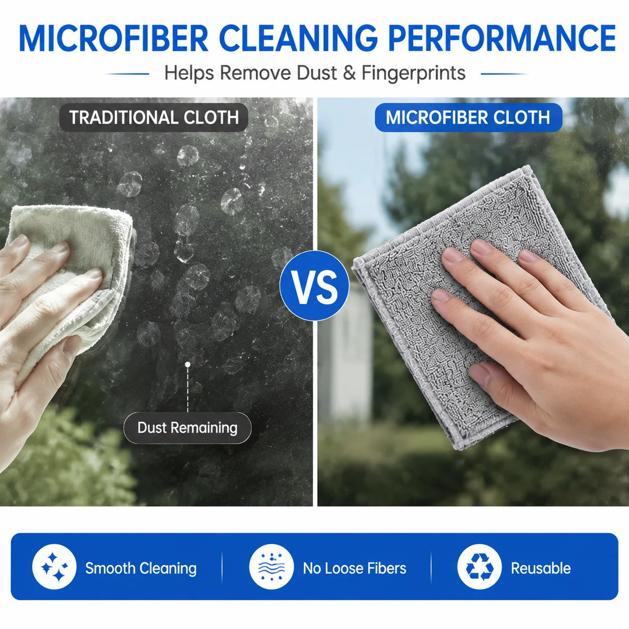 Soft Lint-Free Microfiber Cleaning Cloths, Reusable Cleaning Cloths for Car Interior Glass Kitchen Home - 5/10/20/50 Pcs