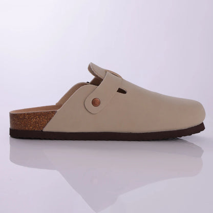 Shevalues Men's Suede Clogs Soft Leather Mules Men New Summer Men Cork Sandals Comfort Slip On Unisex Clogs With Arch Support