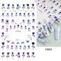 3d Nail Art Decals Spring Booming Violets Lavenders Purple Blue Pink Flowers Butterflys Stickers Decoration For Nail Tips Beauty