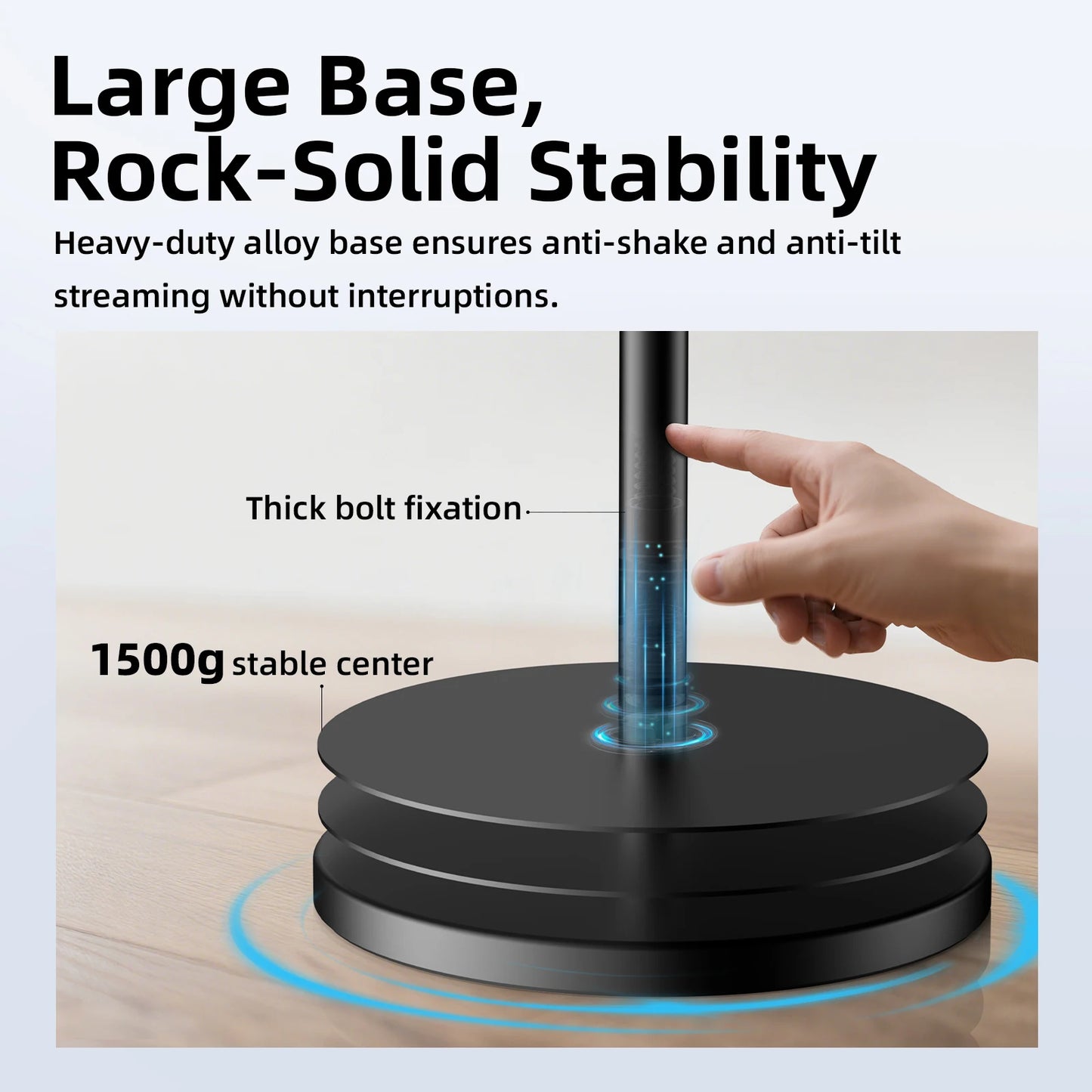 GOOJODOQ Tablet Stand Phone Holder Floor Lazy Support Stand Desktop Live Broadcast Stand Aluminum Alloy Retractable iPad Clip