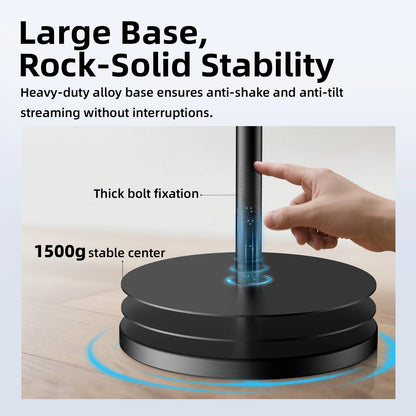GOOJODOQ Tablet Stand Phone Holder Floor Lazy Support Stand Desktop Live Broadcast Stand Aluminum Alloy Retractable iPad Clip