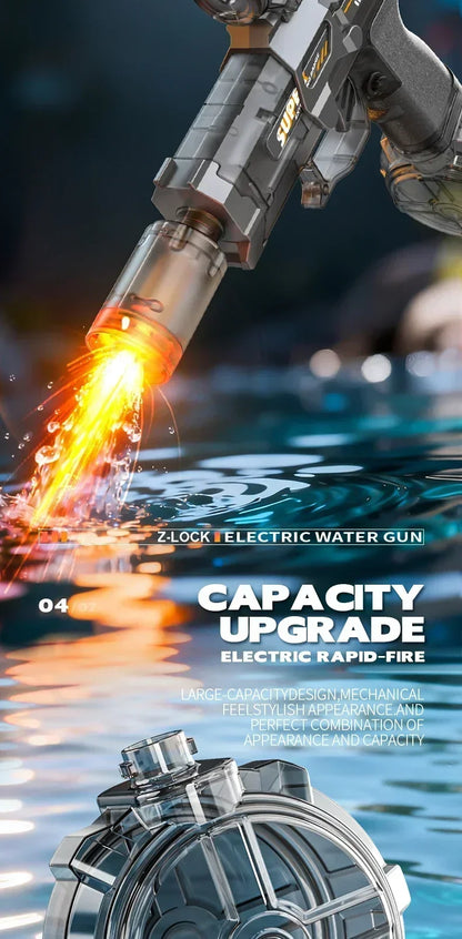 Children Electric Water Gun Simulated Firing Automatic Water Blasters with Led Light Summer Outdoor Beach Pool Shooting Game Toy