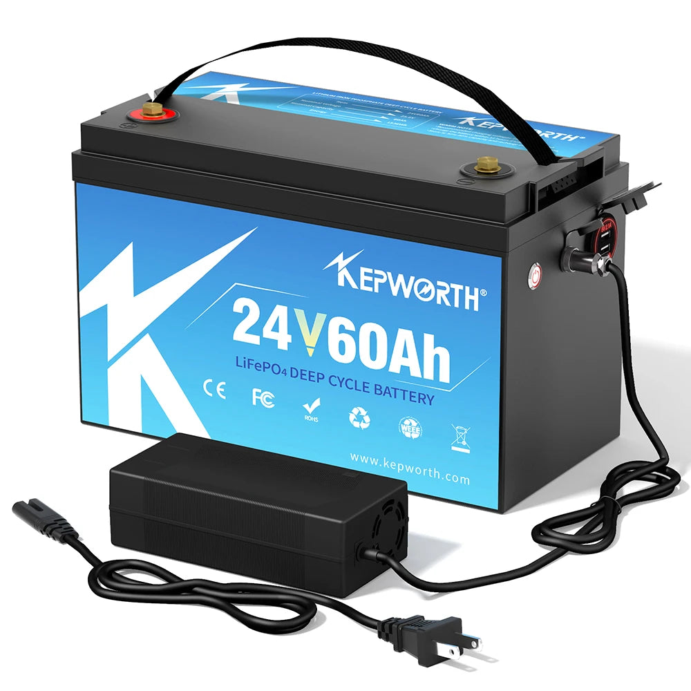 12V/24V LiFePO4 Battery with BMS - 30/50/100/120/135/300Ah for Golf Cart, Solar, RV, EV - Long Lifespan