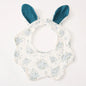 Baby Cotton Crepe Bandana, Rabbit Ears Wavy Edge Drool Bib, Soft Absorbent, Newborn Anti-Drool Bib, Multi-Purpose