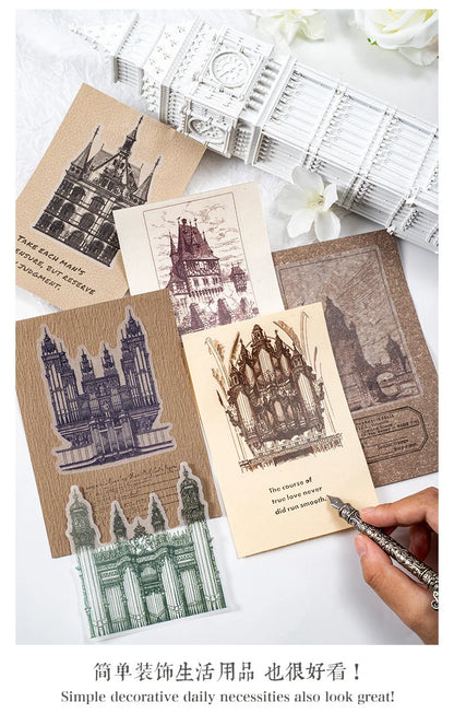 10pcs/lot Memo Pads Material Paper Medieval Castle Journal Scrapbooking paper Card Background Decoration Paper