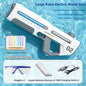 Electric Water Gun Powerful Automatic Squirt Toy Summer Beach Pool Outdoor Game Dual Mode Manual Water Blaster with LED Light