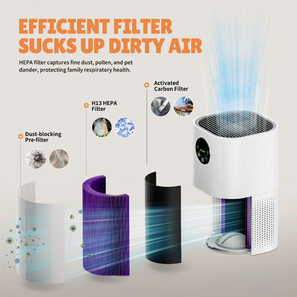 ROUNY 2-in-1 Air Purifier & Humidifier, Multi-Function Appliance, Deodorizing & Fog-Free Humidification, White