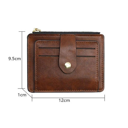 HOMEFISH Men Fashion Credit ID Card Holder Wallet Male Slim Leather Wallet with Coin Pocket Brand Designer Brown Business Purse