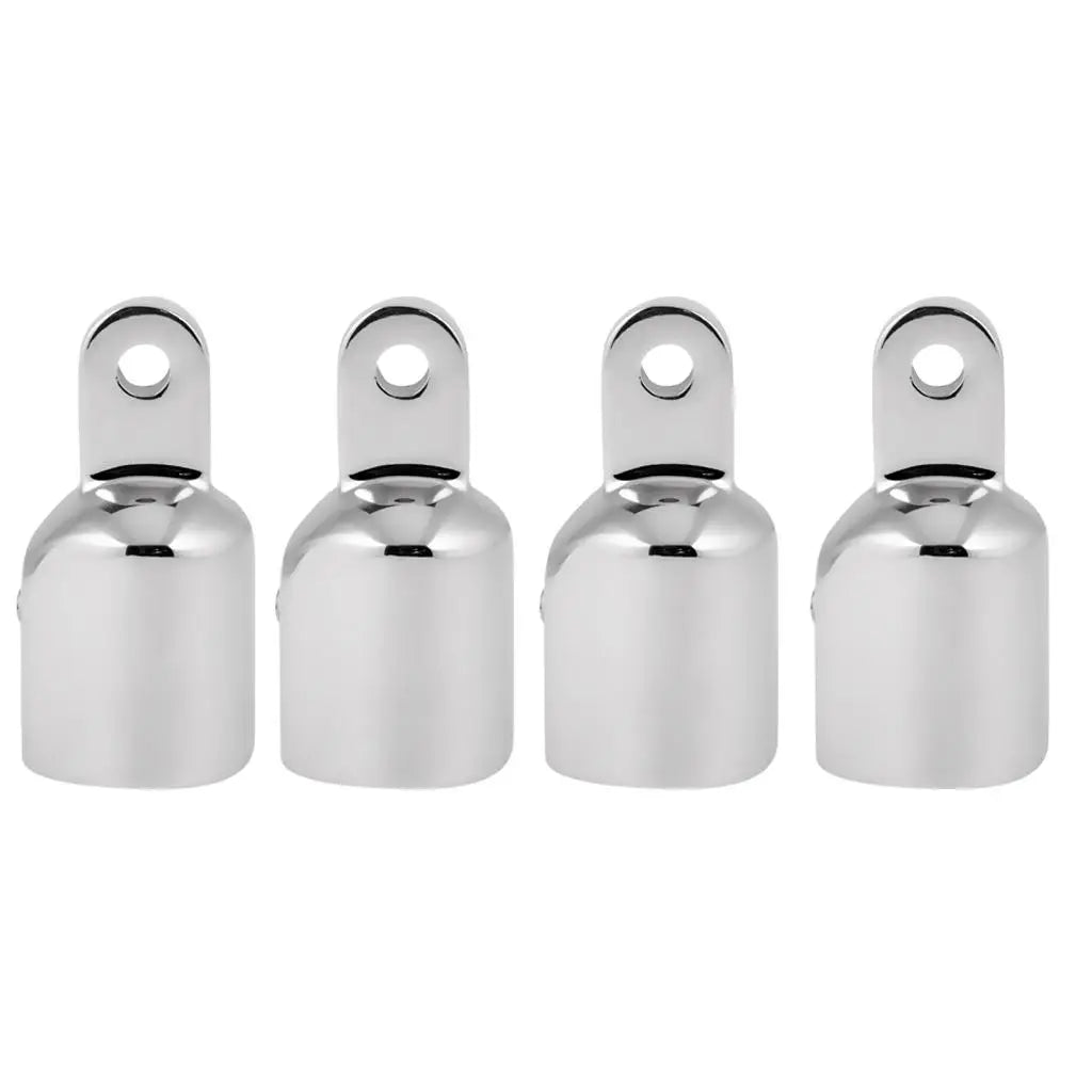 4 Pieces Heavy Duty Marine Boat EyeTube End Cap Stainless Steel Bimini Top Fitting Hardware 25mm Canopy External Pipe Eye End