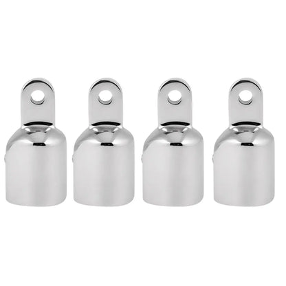 4 Pieces Heavy Duty Marine Boat EyeTube End Cap Stainless Steel Bimini Top Fitting Hardware 25mm Canopy External Pipe Eye End