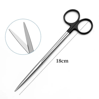 Cutting Tonsil Non-damaged Vocal Cord Cutter Straight Stainless Steel Black Handle Scissors Medical Instruments
