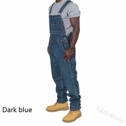 Mens Jeans 2026 Overalls Men Pockets Casual Loose Long Denim Pants Slim Splice Straight Rompers Autumn Plus Size Long Jeans Men