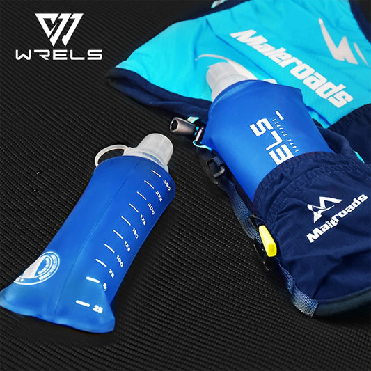WRELS sulankstomas silikoninis butelis vandeniui bėgiojimui, stovyklavimui, žygiams, kelionėms, patogus butelis vandeniui, 150 ml, 500 ml, 250 ml
