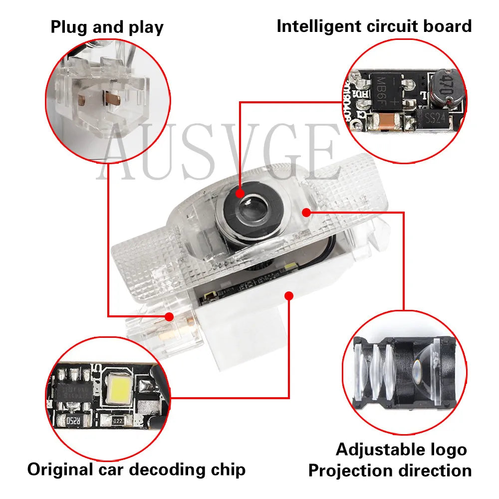 LED Car Door Welcome Ghost Shadow Warning Lights For LEXUS RX GS RC UX GX LS LX IS ES Series 300 F IS250 IS300 ES200 ES250 ES260