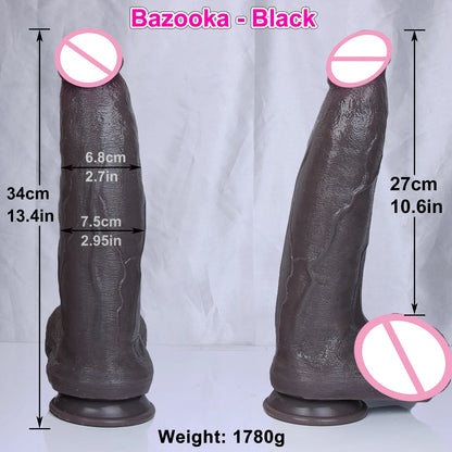 Huge Realistic Brown Giant Long Dildo Soft Silicone Vaginal Masturbators Penis Erotic Toy for Women Suction Cup Thick Glans Dick