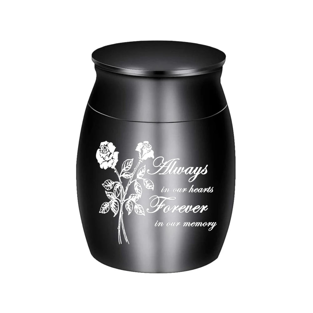 New rose cremation urn for men and women ashes family and friends to share souvenirs stainless steel waterproof ash jar